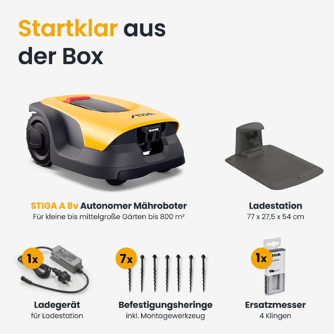 Stiga kabelloser Mähroboter A 6v - mit kostenloser Abdeckung